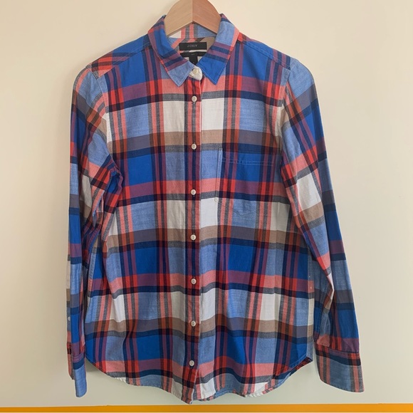 J. Crew Pacey Plaid Classic-fit Boy button up Shirt - Picture 2 of 8